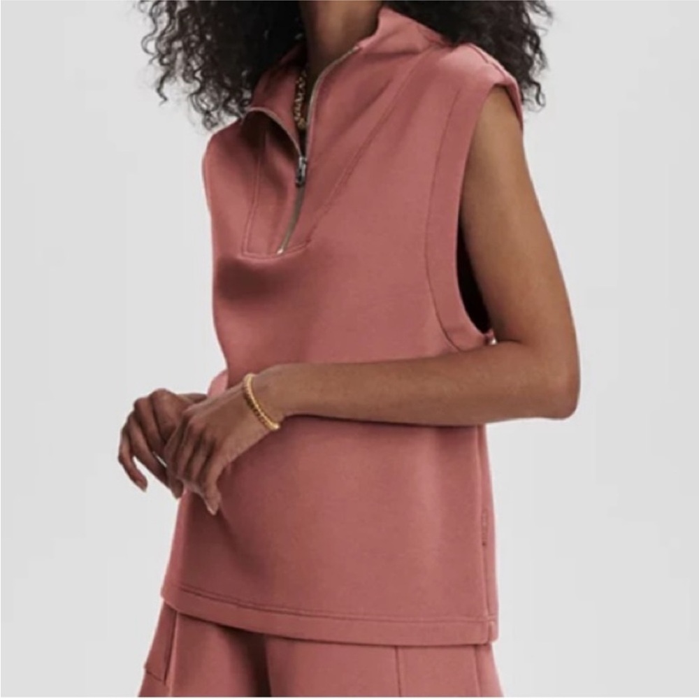 NWT Varley Magnolia 2.0 1/2 Zip Tank in Canyon Rose - Picture 3 of 8